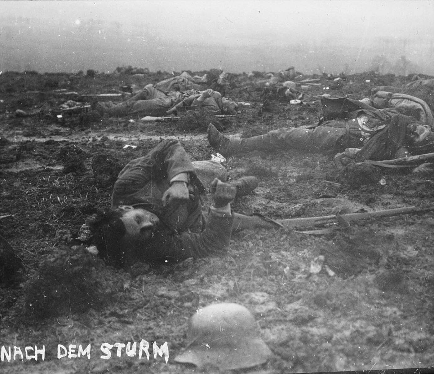 Walter Kleinfeldt de l'album montre les effets d'une escarmouche au cours de la Bataille de la Somme, 1916