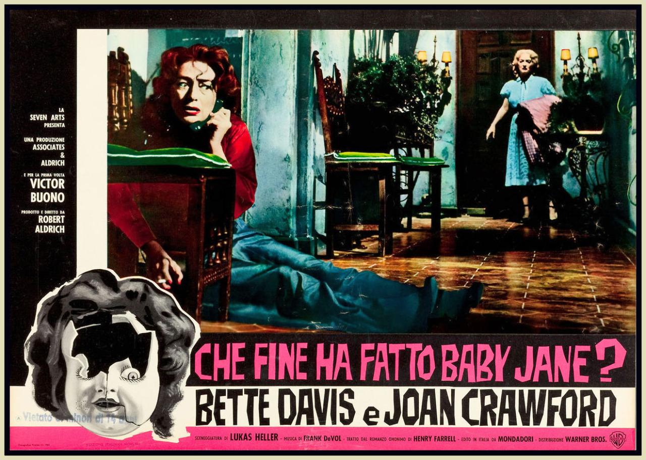Sinistre italien Lobbycards Pour " Qu'est-il Arrivé à Baby Jane?’