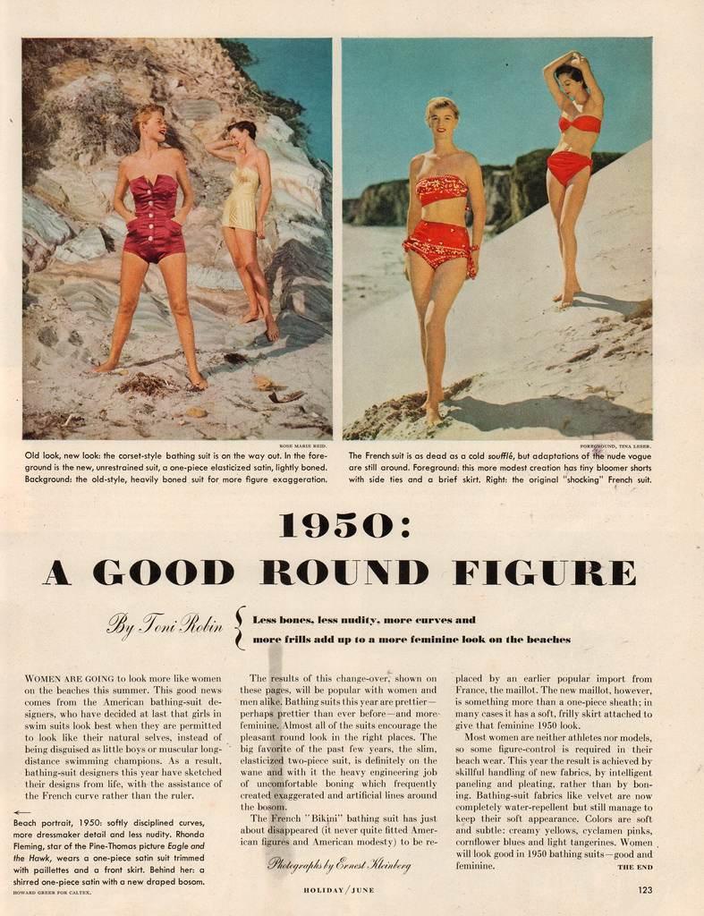 "Un Bon Chiffre Rond": Un 1950 Plage De Magazine De Mode De Propagation