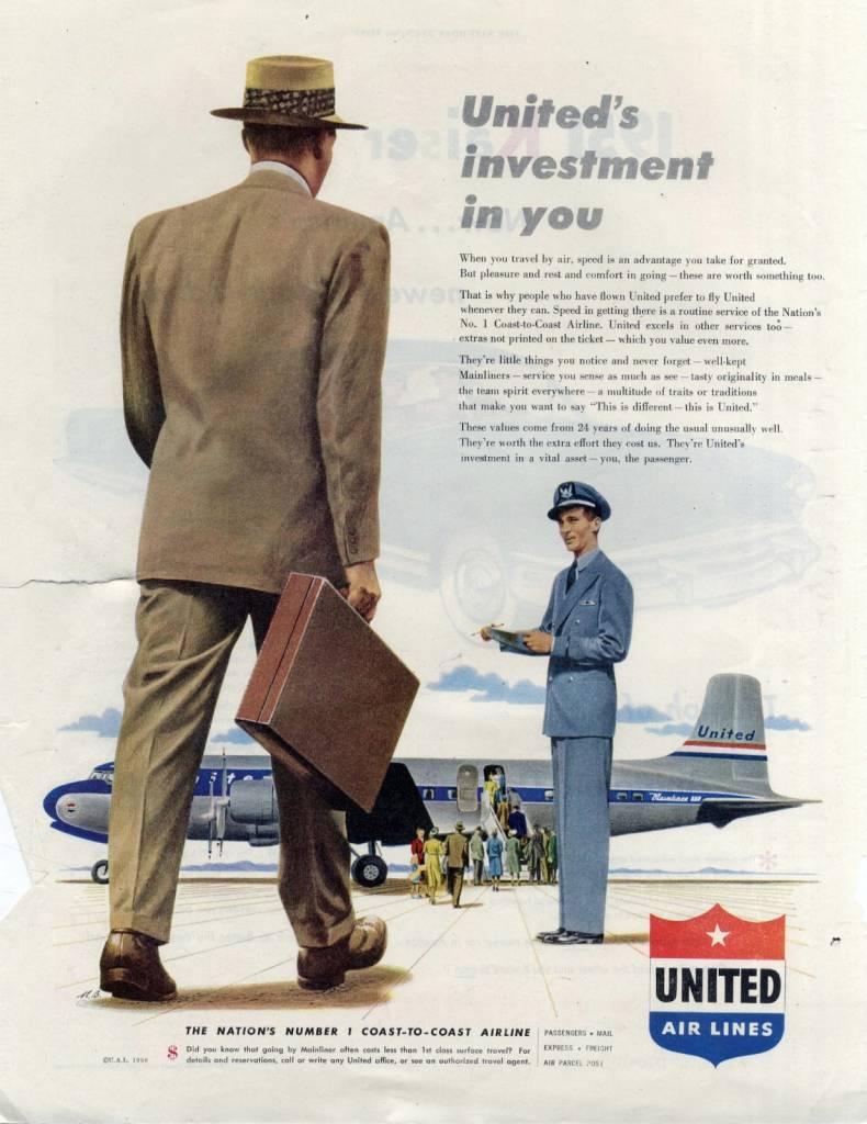 “Voler le Ciel Friendly” – United Airlines Annonces 1934-1970
