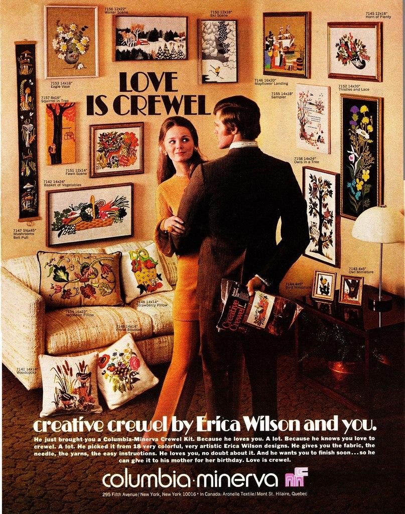 Yarnvertising: BRICOLAGE de la Mode, des Publicités des années 1970
