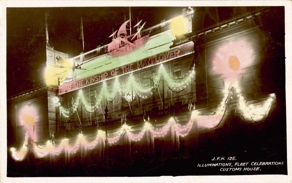 Sydney Illuminations (1908 -1925) – l'Australie se Félicite de la États-unis de Grand Blanc Flotte dans l'éclat des Lumières