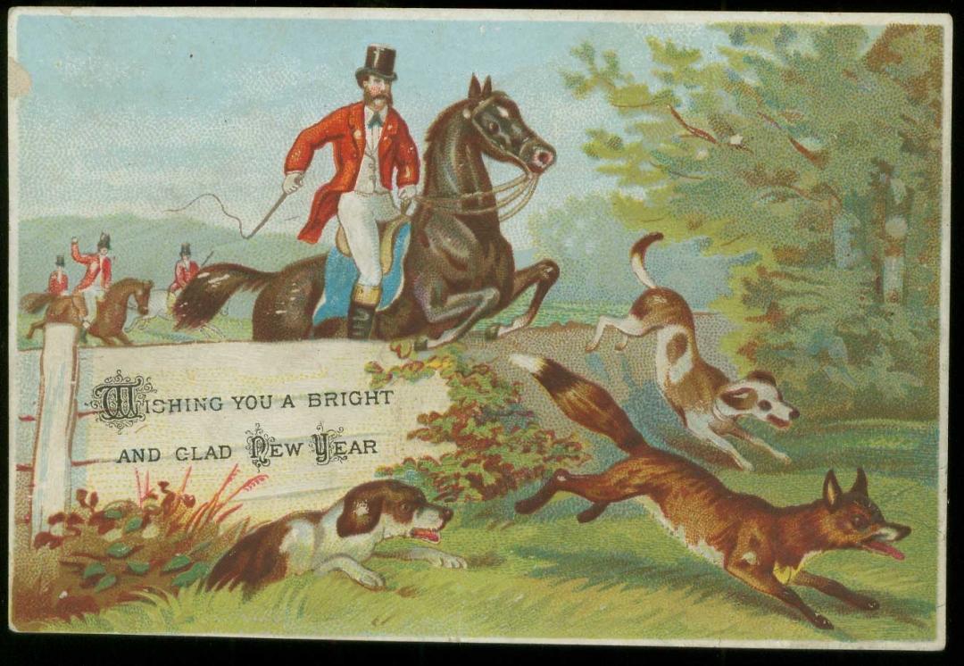 Superbe Vintage du Nouvel An Cartes de Voeux, Circa 1900