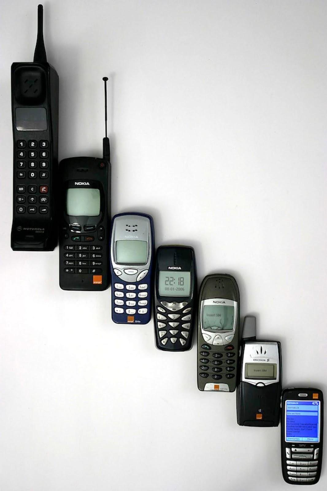 L'énorme téléphones mobiles du vieux jours, 1970-1990