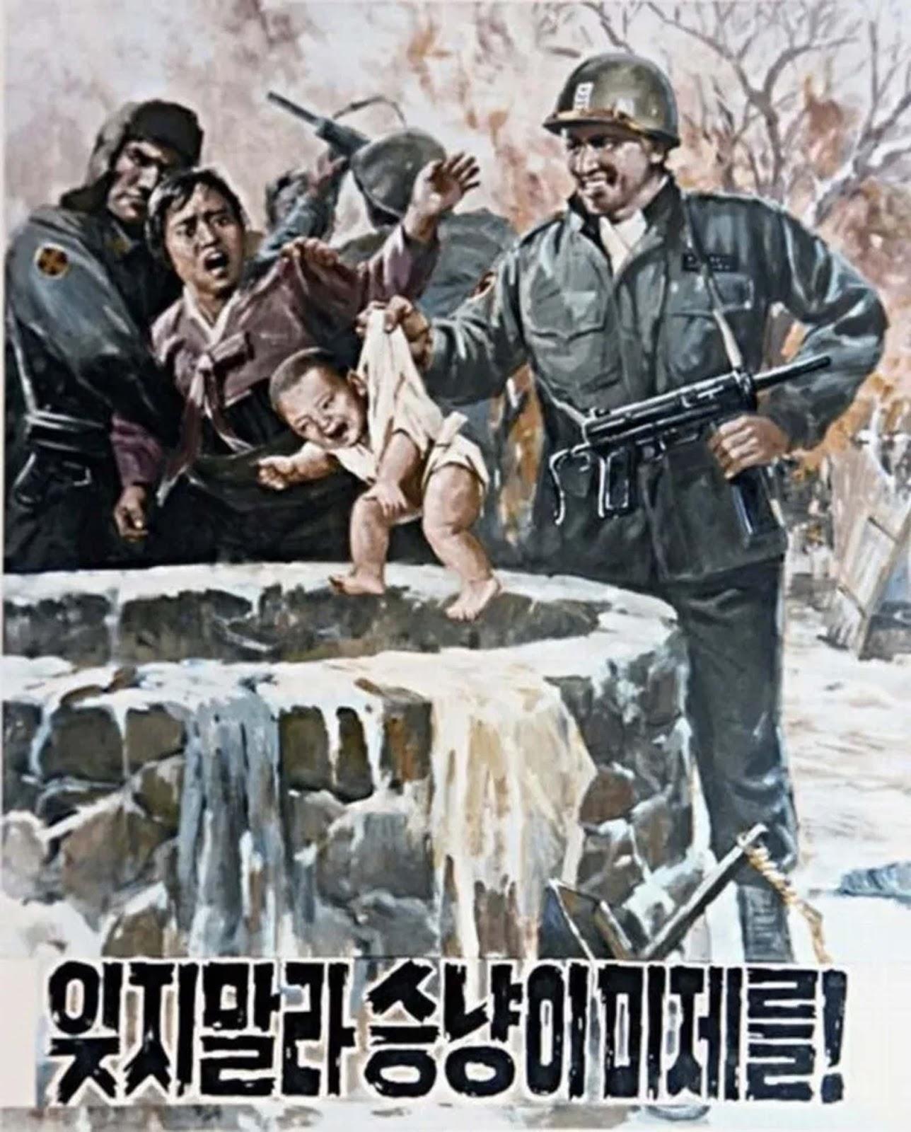 Des images violentes de Nord-coréens anti-Américain de la propagande de l'art, 1950-1970