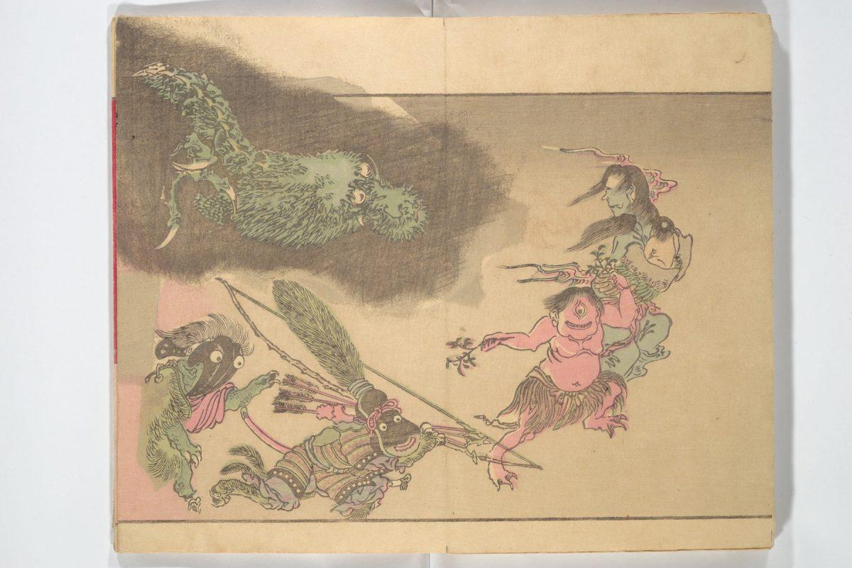 Arts sombres: Kawanabe Kyōsai des Illustrations pour "Le Défilé de Nuit de Cent Démons"