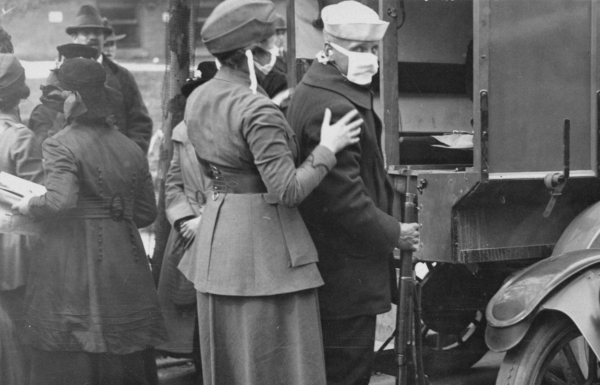 Masques contre la grippe de 1918 à 1919