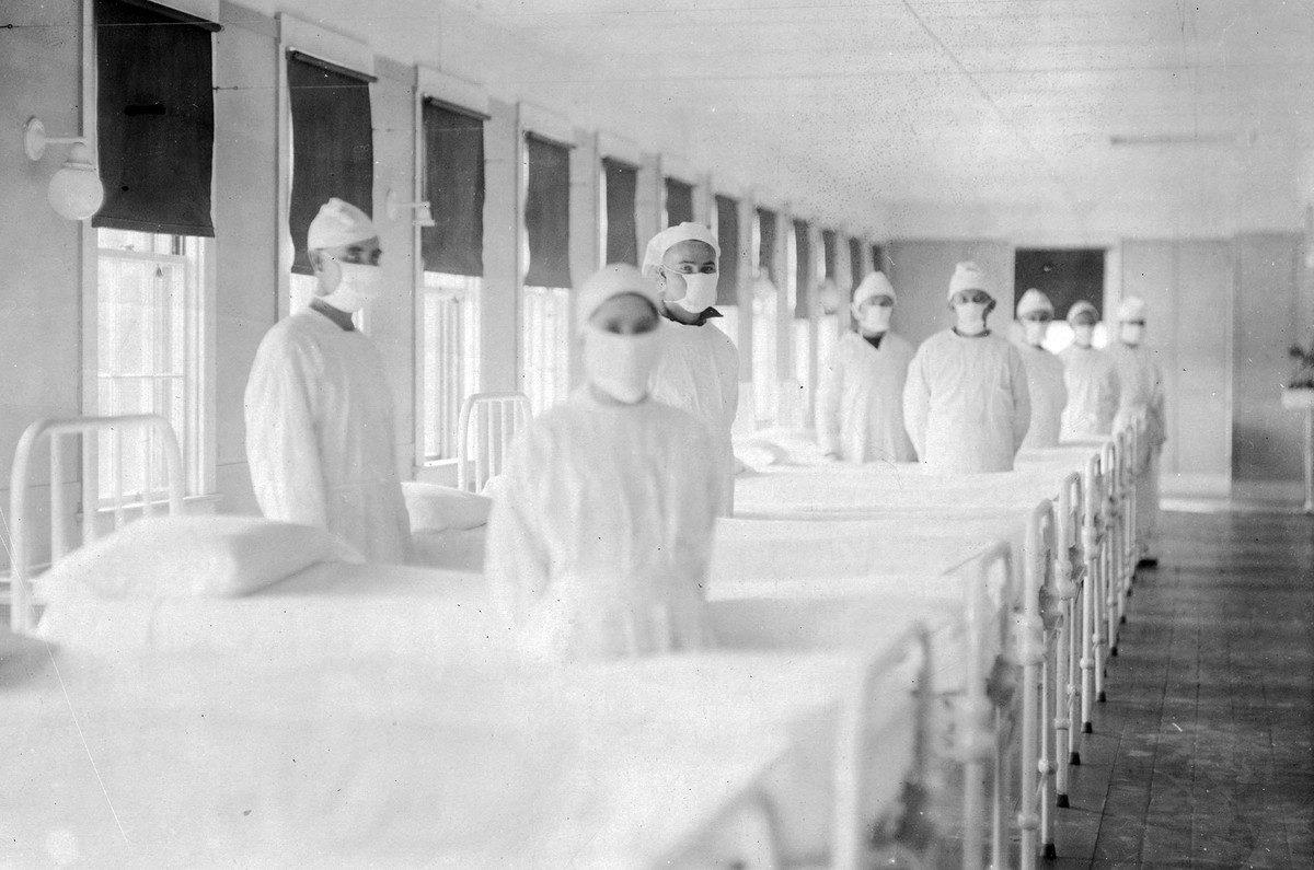 Masques contre la grippe de 1918 à 1919