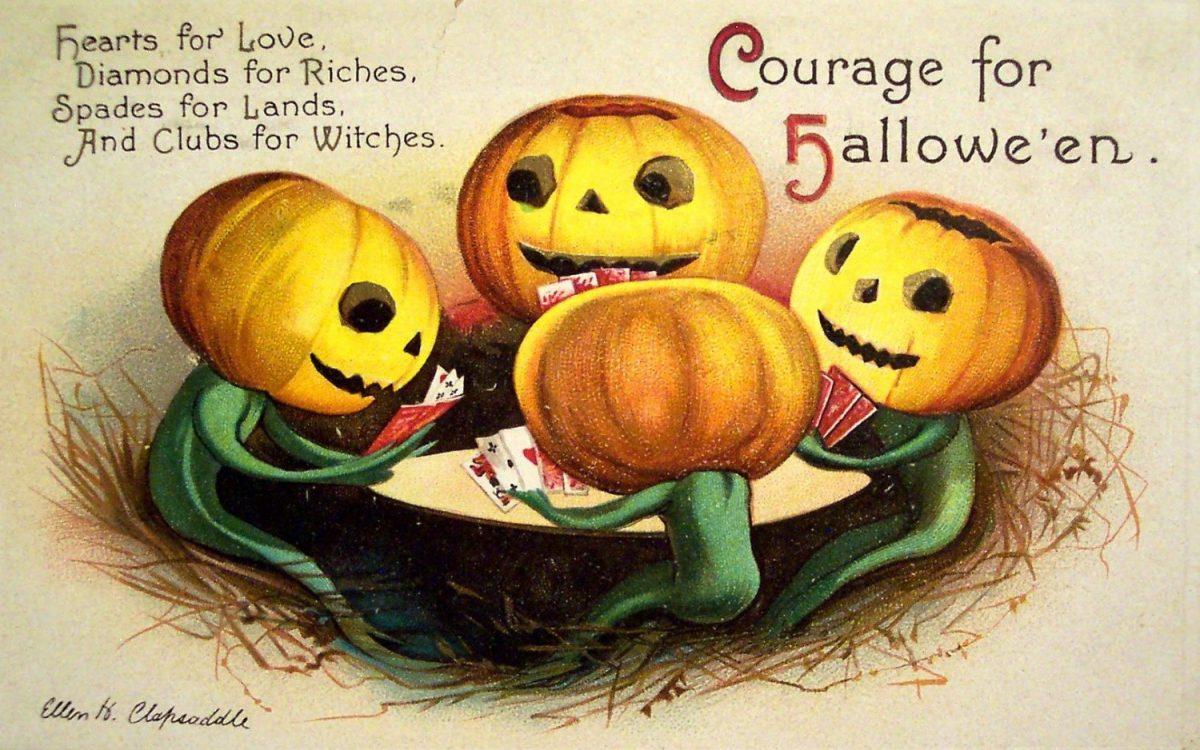 Quelque chose de méchant de cette façon vient: cartes d'Halloween vintage