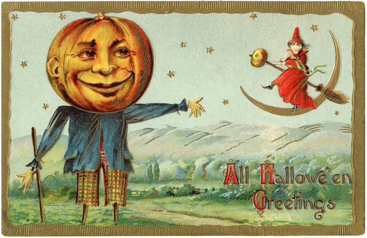 Quelque chose de méchant de cette façon vient: cartes d'Halloween vintage