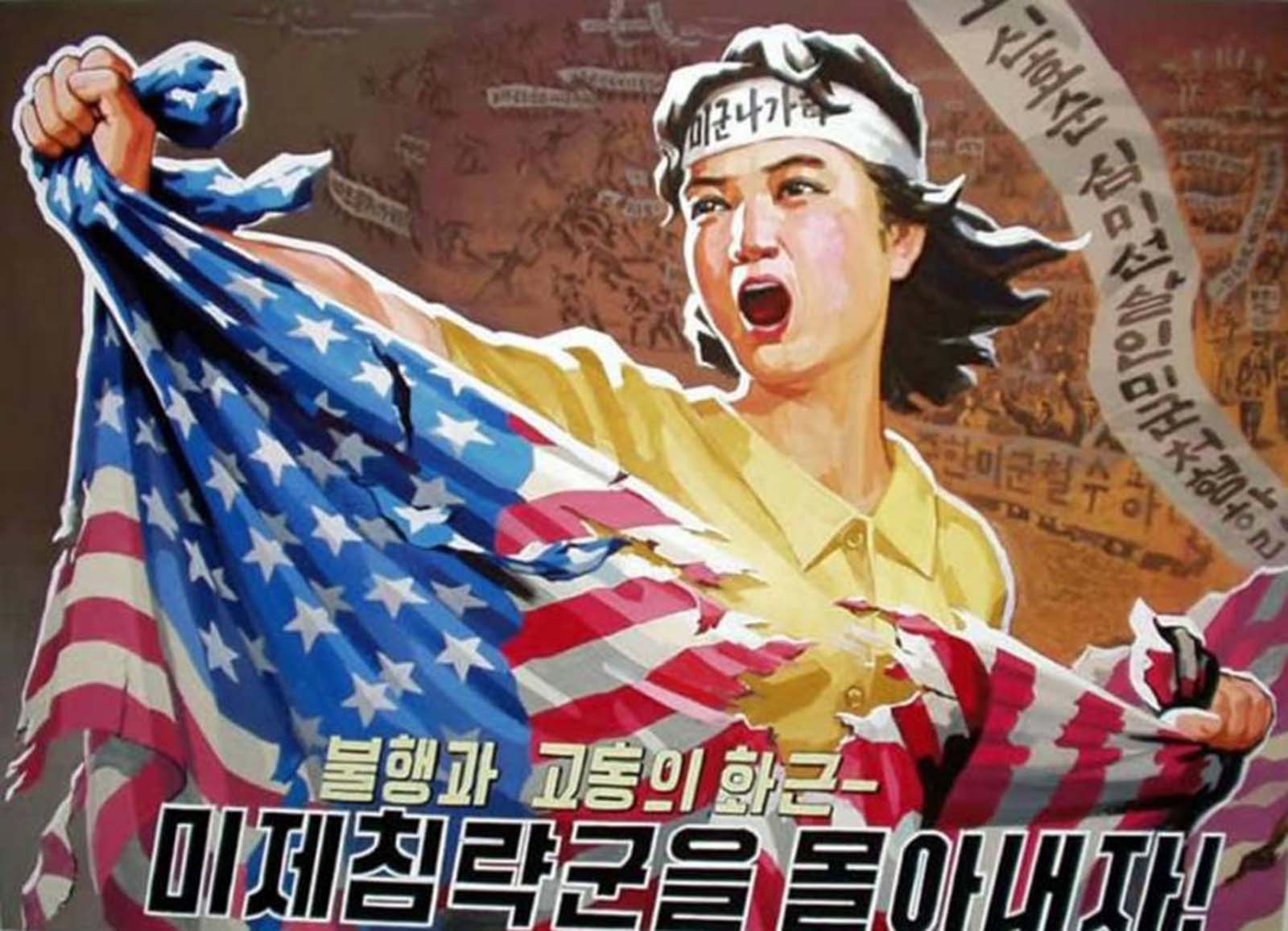 Images violentes de l'art de la propagande anti-américaine nord-coréenne, 1950-1970