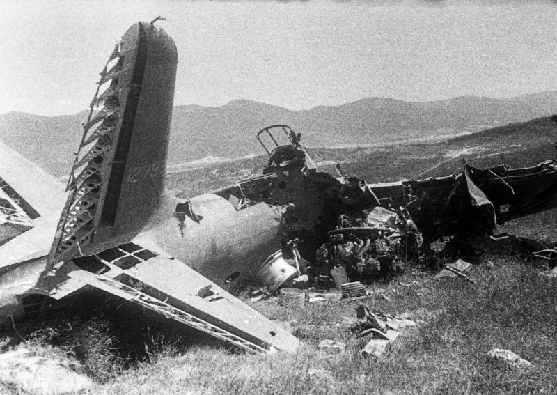 Abattu bombardier soviétique A-20, qui est tombé dans la région du mont Kabahakha près de Novorossiysk. 1943 g.